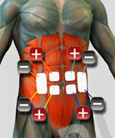 Eabdominal7 Electroestimulacion Abdominal, Como colocar los electrodos en el abdomen