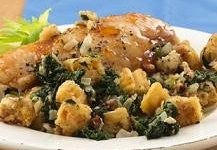 Pollo al verdeo con espinacas